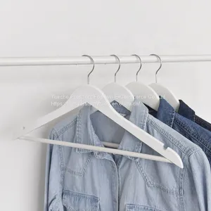 Manufacturer Hangers For Cloths Wood Cloth Hanger Wholesale White Wooden Clothing Coat Non Slip Clothes Hangers thumbnail-5
