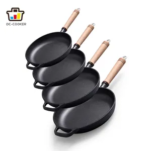 Factory Price Round Shape German Cast Iron Pan 10