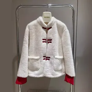 A New Chinese-style Traditional Chinese Coat With Buttons Imitating Mink Fur, Giving Women a High-end Feel thumbnail-1