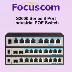 Industrial Smart Managed Gigabit Switch 8-Port Full Gigabit PoE/Non-PoE L2 Managed Ethernet Switch for Security and Automation Focuscom S2000 Series thumbnail-1