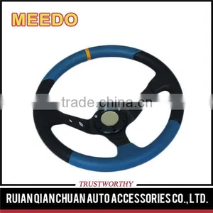 UNIVERSAL RACING DRIFTING DRIFT 350MM BLACK/RED STITCH JDM STEERING WHEEL thumbnail-6