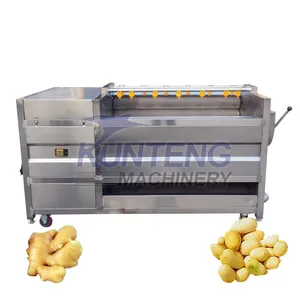 Industrial Fruit and Vegetable Purifier Carrot Ginger Potato Brush Washing Machine and Slicer Dry Palm Dates Cleaning Machine EPC thumbnail-1