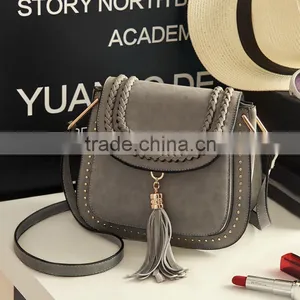 Women Bolsa Feminina Tassel Shoulder Bags Tote Faux Suede Messenger Hobo HandBag Tassel Shoulder Bag thumbnail-3