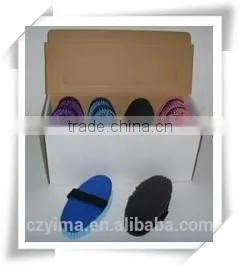 12 Pcs Oval Horse Body Brush With Strap in Display Box for Show thumbnail-1