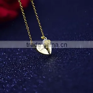 China 2016 New Gold Plated Steel Friendship Heart Necklace Supplier's Choice thumbnail-6