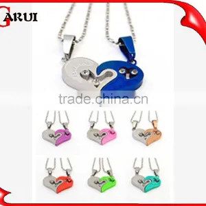 Accessories Heart Necklaces Plate Color Couple Half Heart Pendants thumbnail-1