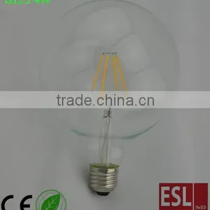 LED Light Bulb 4W E27 G125/G95/G80 LED Filament Bulb Transparent Glass thumbnail-1