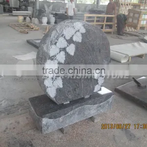 Grape Leaf Carving Headstone thumbnail-1