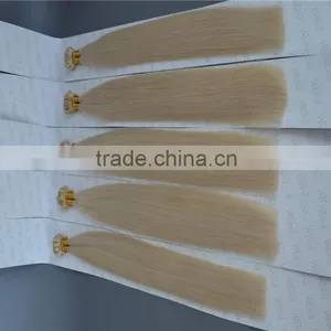 100 Keratin Tip Human Hair Extension White Silk Strand Hair Extensions Supplier's Choice thumbnail-6