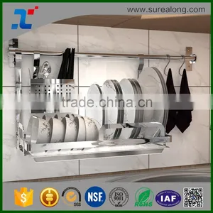 China Manufacturer Stainless Steel Hanging Dish Drainer ,metal Wall Plate Rack,dish Rack With Tray thumbnail-6
