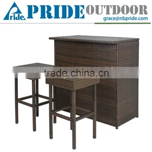 Patio Bar Space Saving Furniture Iron Rattan Chairs Outdoor Rattan Bamboo Chairs thumbnail-1