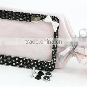 American Size European Size Bling Rhinestone License Plate Frame Gift Car Accessories thumbnail-1