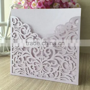 2016 Light Purple Hot-Selling Pocket Laser Cut Wedding Invitation Card,Wholesale Wedding Place Card Cover With Envelope thumbnail-5