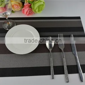 High Quality Dark Color Black With Brown PVC Strip Placemat Table Mat Home Decoration thumbnail-2