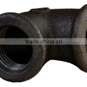 Black Malleable Cast Iron Pipe Fittings 90degree Round Head Pipe Fitting Elbow thumbnail-3