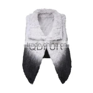 QD80554 Ladies Fashion Knitted Rabbit Fur Color Vest thumbnail-1