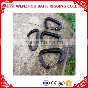 Outdoor Blue D Shaped Carabiner Bit Aluminum Snap Hook, Mini Carabiner Hammock Aluminum Spring Hook thumbnail-4
