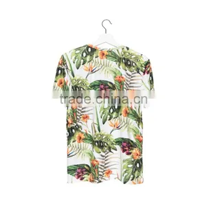 Factory New Arrived 3D Print Tropical Flower Wholesale Polyester Gym T-shirt thumbnail-2