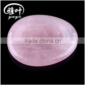 Wholesale 45*35*7mm Natural Rose Quartz Gemstone Worry Stone for Massage thumbnail-1