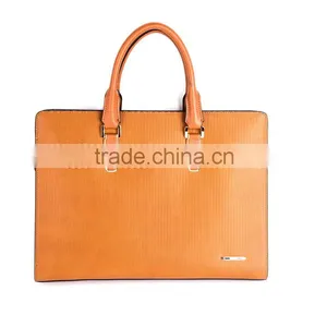 Mens Top Layer Real Cow Leather Shoulder Briefcase 14 Inch Laptop Bag Tote Bag thumbnail-1