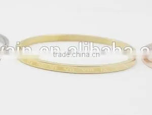 Fashion 3Colors Rose Gold Roman Numeral Stainless Steel Bracelet thumbnail-2