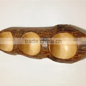 Wooden Peas Plate Fashion Creative Wooden Lattice Points Candied Candy Dessert Dish Dried Fruit Nuts Bowl thumbnail-4