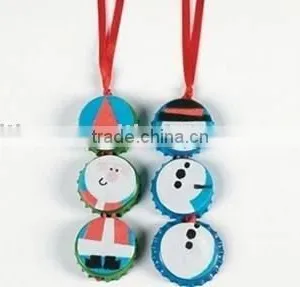 Christmas Bottle Cap Ornament/Bottle Cap Ornament/Christmas Craft Kit thumbnail-1