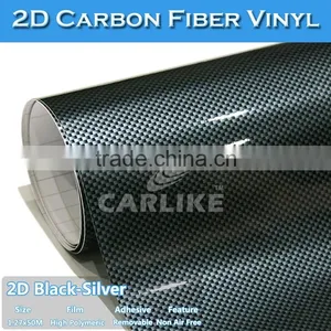 SINO CAR STICKER Glossy Black Car Wrap Film 2D Carbon Fiber Paper Roll thumbnail-3
