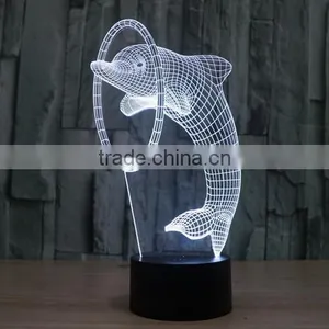 3D Illusion Led Night Light 7colors Dolphin Lamp Table Novelty Products Christmas Lights With Touch Button Children Night Light thumbnail-6