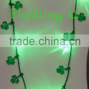 LED Light up SHAMROCK Necklace for st Patrick's Day thumbnail-1