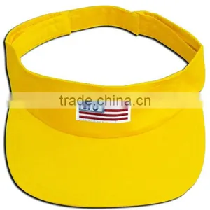 Yellow Fabric Sun Visor Cap thumbnail-1
