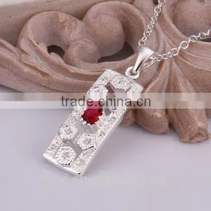 2015 Wholesale Plain Board Pendant Red cz 925 Sterling Silver Jewellery thumbnail-4