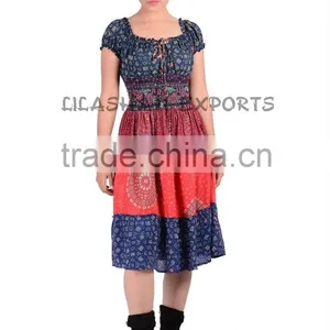 Rayon Mandala Short Dress Maxi Tube Dress Fashion Summer Dress thumbnail-1