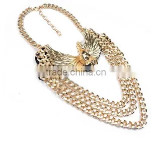 New Design Lady Bib Statement Noble Exaggerated Chain Pegasus Luxury Necklace thumbnail-4