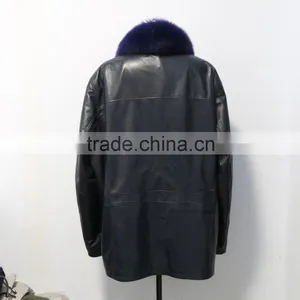Wholesale Sheep Leather Long Coat for Men/men's Sheep Leather Coat thumbnail-4