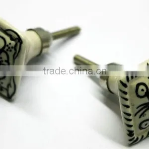Hand Painted Natural Base Latest Design Ceramic Knobs - Ready to Use thumbnail-1