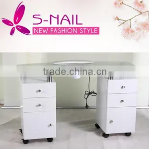 Portable Glass Nail Table, Manicure Table With Dust Collector thumbnail-1
