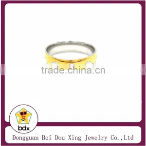 Gold and Silver Plated the Wave Style Stainless Steel 316 Fashion Ring thumbnail-2