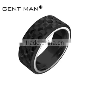 Gold Titanium Ring Carbon Fiber Ring 8mm Titanium Carbon Fiber Ring thumbnail-2