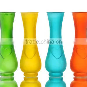 Embossing Heart Frosted Color Glass Vase thumbnail-1