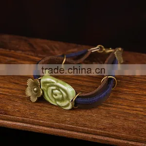 Braided Porcelain Charm Bracelet Handwork Woven Friendship Bracelet , Ceramic Bracelet Supplier's Choice thumbnail-2