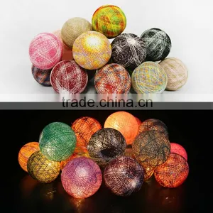High Quality Handmade Multicolor Cotton Balls String Lights For Christmas Decor Wedding Bedroom Garden and Holiday Lighting thumbnail-3