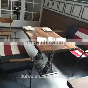 Hot Sale Chinese Modern Fast Food Restaurant Iron Dining Tables and Chairs thumbnail-1