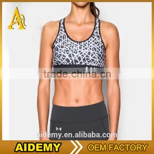 Nylon Spandex Bras Dry Fit Womens Gym Wear Sexy Yoga Bra Wholesale Sports Bra thumbnail-1
