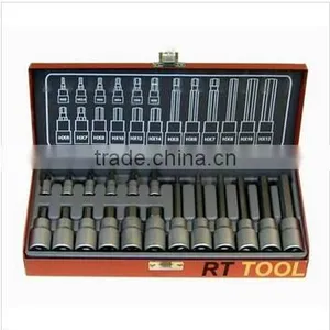 18pcs Wrought Iron Working Tools Drive Mechanics Socket Bits Tool Set thumbnail-1