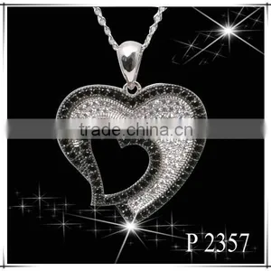 Two Color Imitation Black Diamond Micro Pave Pendant thumbnail-1