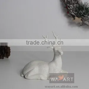 Matt White Ceramic Deer Head Christmas Reindeer Antlers thumbnail-5