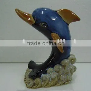 Blue Ceramic Dolphin thumbnail-1