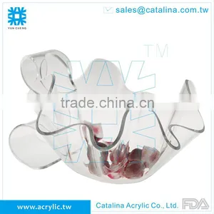 Handmade Art Acrylic Plastic Clear Cake Fruit Salad Bowl thumbnail-3