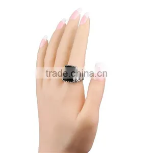 Black Stone Good Quality Italian Style Jewellery Gay Men Ring thumbnail-1